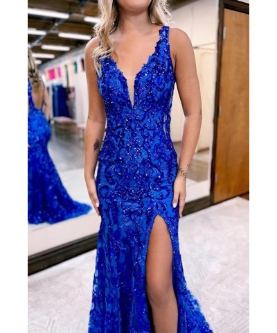 Women's V-Neck Prom Dresses with Slit Lace Appliques Evening Dresses Sequins Formal Party Dress XOD127 Burnt Orange $46.74 Dr...