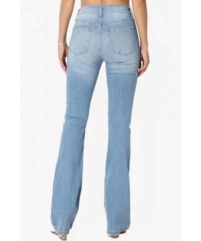 Vintage Versatile Washed Stretch Denim Mid Rise Slim Boot Cut Jeans Clyde Light $22.94 Jeans