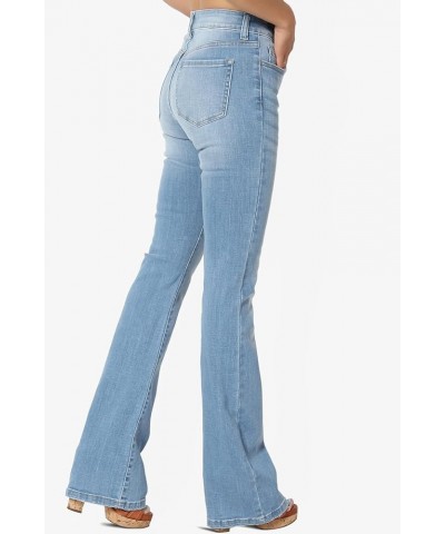 Vintage Versatile Washed Stretch Denim Mid Rise Slim Boot Cut Jeans Clyde Light $22.94 Jeans