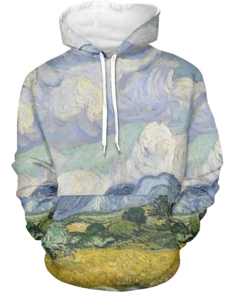 6XL Over Size Tie-dye Hoodies, Galaxy Unisex 3D Animal Splash Printed Sweatshirts Hoodie for Men Women XS-6XL Sky Field Paint...