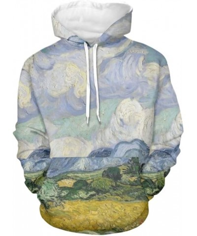 6XL Over Size Tie-dye Hoodies, Galaxy Unisex 3D Animal Splash Printed Sweatshirts Hoodie for Men Women XS-6XL Sky Field Paint...