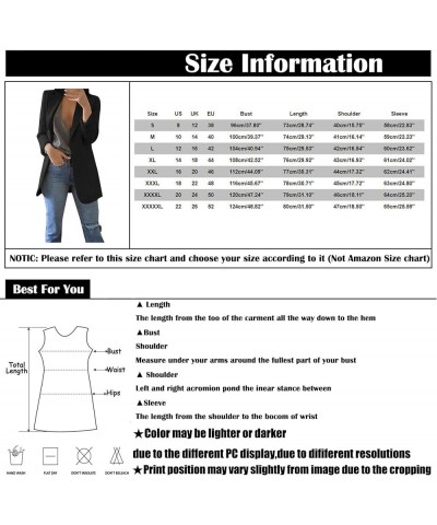 Womens Casual Blazer,Coat Casual Open Front Blazer Long Sleeve Stand Collar Solid Business Work Office Jacket Outwear A Black...