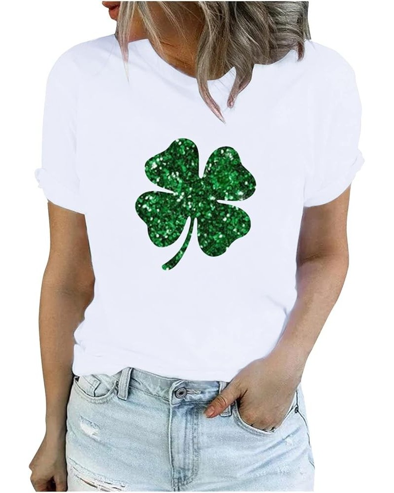 Women St Patricks Day Shirt Shamrock Shirts for Women Women's Crew Neck T Shirts Casual Short Sleeve Summer Basic Tops Tees 0...