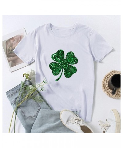 Women St Patricks Day Shirt Shamrock Shirts for Women Women's Crew Neck T Shirts Casual Short Sleeve Summer Basic Tops Tees 0...