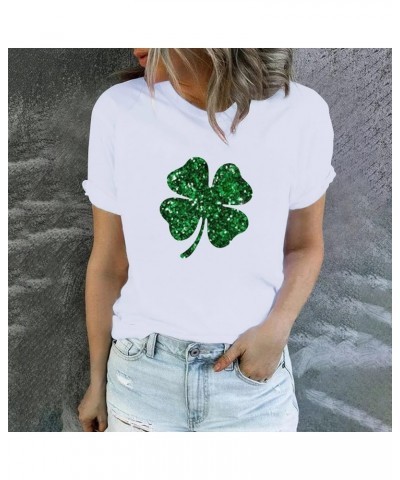 Women St Patricks Day Shirt Shamrock Shirts for Women Women's Crew Neck T Shirts Casual Short Sleeve Summer Basic Tops Tees 0...