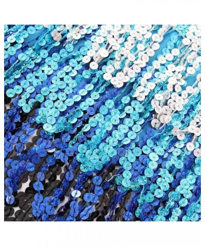 Women Boho Beach Sequin Tassel Mini Skirts Music Festival Party Club Hip Scarf Belt Wrap Skirt Multi-blue $11.52 Skirts