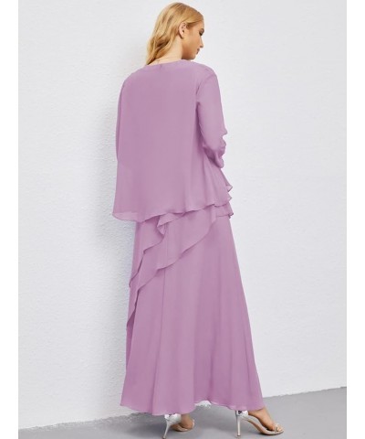 Mother of The Bride Dresses for Wedding - Jacket Chiffon Long Pleat Taupe $42.30 Dresses