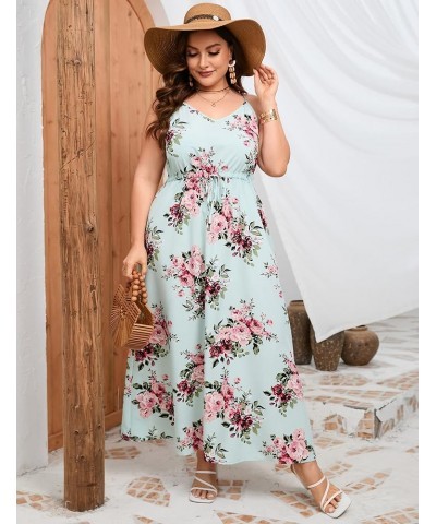 Sexy Maxi Dress Summer Dresses for Women Sleeveless Causal Plus Size Floor Length Long Sundresses Rose in Light Green $13.12 ...