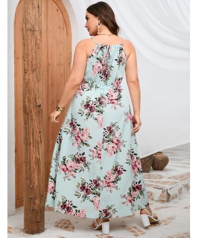 Sexy Maxi Dress Summer Dresses for Women Sleeveless Causal Plus Size Floor Length Long Sundresses Rose in Light Green $13.12 ...