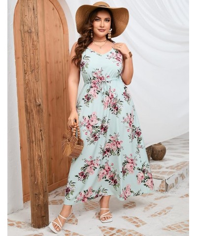 Sexy Maxi Dress Summer Dresses for Women Sleeveless Causal Plus Size Floor Length Long Sundresses Rose in Light Green $13.12 ...