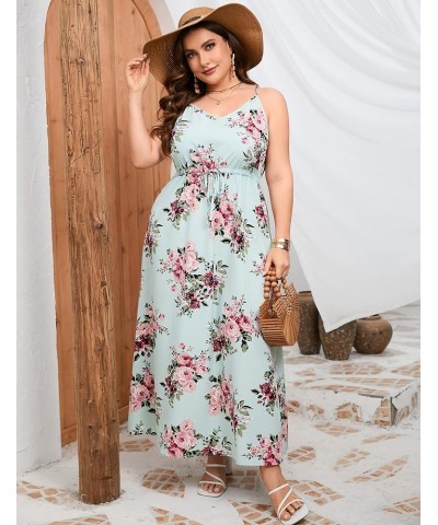 Sexy Maxi Dress Summer Dresses for Women Sleeveless Causal Plus Size Floor Length Long Sundresses Rose in Light Green $13.12 ...