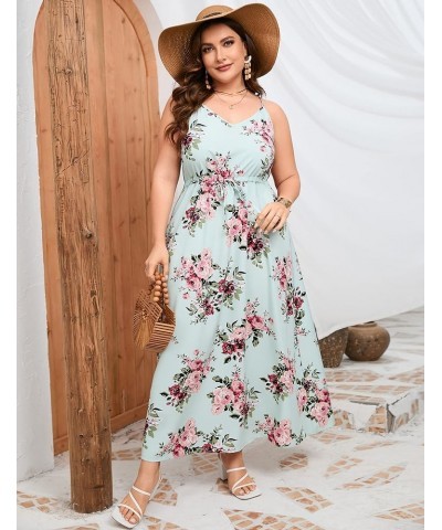 Sexy Maxi Dress Summer Dresses for Women Sleeveless Causal Plus Size Floor Length Long Sundresses Rose in Light Green $13.12 ...