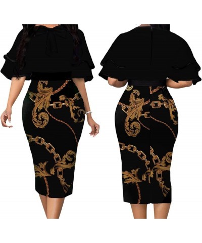 Women's Church Dress Sexy Midi Dress Bodycon Work Dresses C-black $19.70 Dresses