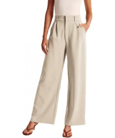 Womens Dress Pants High Waisted Business Casual Straight Long Work Clothing Wide Leg Pants Woman Multicolor(short) $10.75 Pants