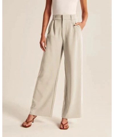 Womens Dress Pants High Waisted Business Casual Straight Long Work Clothing Wide Leg Pants Woman Multicolor(short) $10.75 Pants