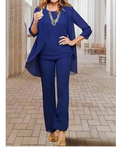 3 PC Chiffon Mother of The Bride Pants Suits Wedding Guest Outfit Formal Evening Dress Wedding Party Outfit Black $39.20 Suits