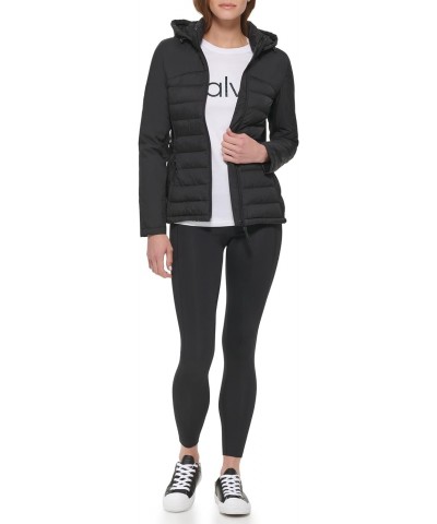 Women's Lightweight Scuba Side Panels Adjustable Hood Zip Pockets Puffer, Black, X-Large $36.75 Jackets