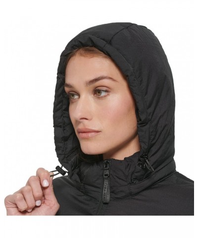 Women's Lightweight Scuba Side Panels Adjustable Hood Zip Pockets Puffer, Black, X-Large $36.75 Jackets