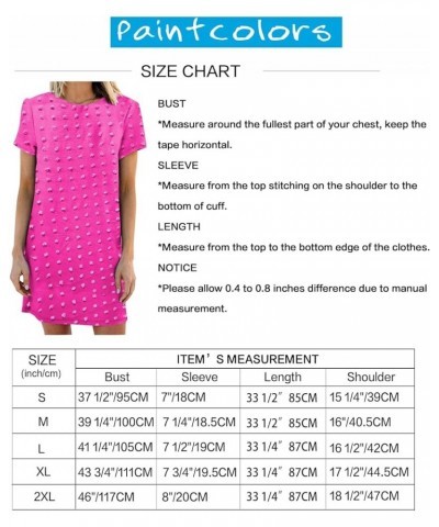 Women's Summer Casual T Shirt Dresses Short Sleeve Crewneck Neck Swing Dress with Pockets Hot Pink C06 $15.92 Dresses