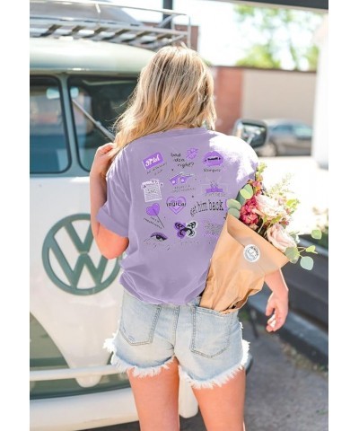 Concert Shirt Women Oversized Bad Idea Right Shirts Retro Country Music Shirt Oversized Music Lover Fans Tee Tops Purple $15....