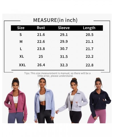 Women Fleece Lined Jacket Cropped Sweatshirts Zip Up Oversized Winter Coats Warm Fashion Long Sleeve Tops Pockets Grey $16.76...