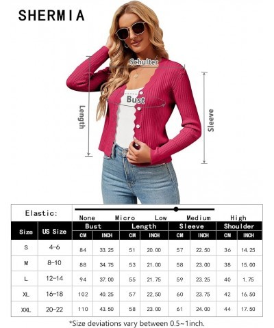 Womens Cropped Cardigan Knit Shrugs for Dresses Tops V Neck Button Down Cardigans Sweaters Red $6.95 Sweaters