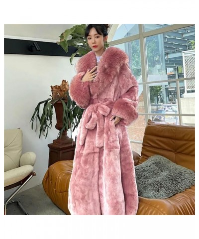 Women's Winter Warm Large Size Solid Color Faux Fur Women Long Sleeve Women Fur Coat Beige $44.09 Coats