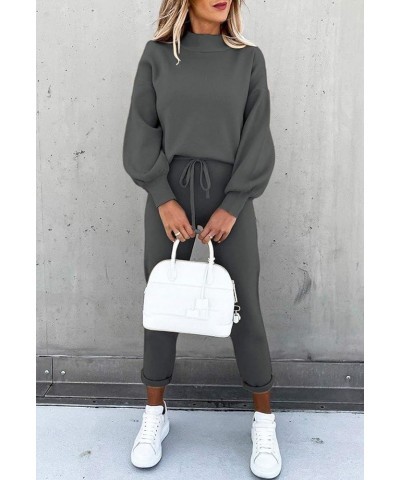 Women's 2 Piece Outfits Long Sleeve Pullover Sweatshirt Jogger Pants Sweatsuit 01-grey $30.58 Activewear