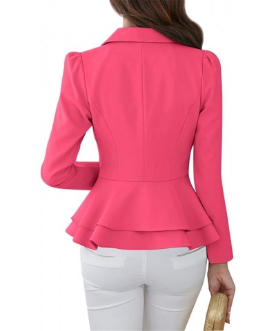 Women's Work Office Button Down Blazer Business Loose Fit Long Sleeve Blazer Rose $17.27 Suits