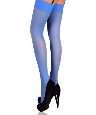 Women's Thigh High Stockings for Garter Belts Thigh High Tights 40 Denier Nylons Light Blue $12.00 Socks