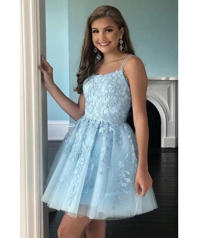 Women's Homecoming Dresses Short Prom Dress Lace Appliques for Teens Spaghetti Mini Party Gowns Yellow $28.61 Dresses