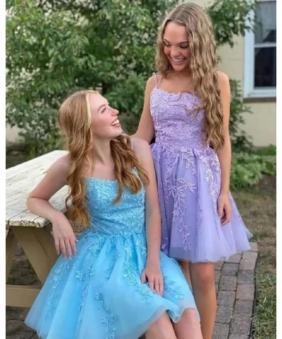 Women's Homecoming Dresses Short Prom Dress Lace Appliques for Teens Spaghetti Mini Party Gowns Yellow $28.61 Dresses