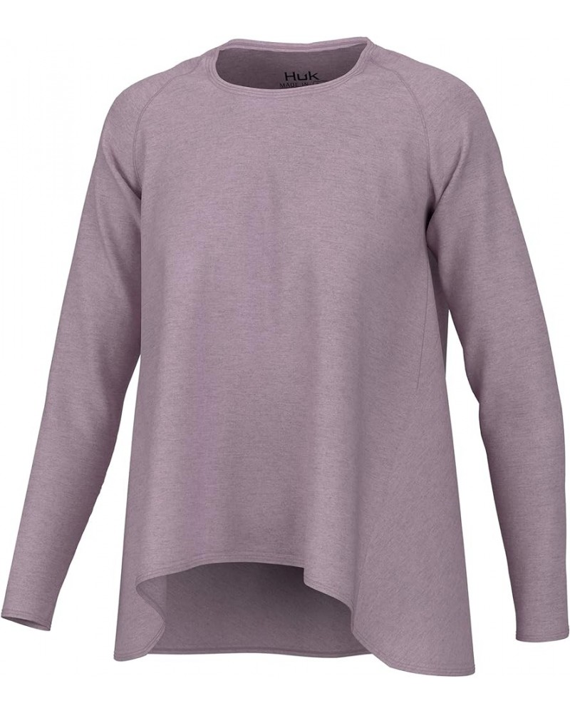 Women's Waypoint Flow Crew, Long-Sleeve Relaxed Fit Shirt Winsome Orchid $17.77 T-Shirts