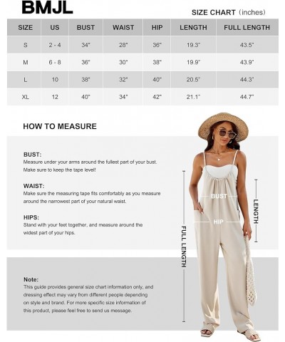 Women's Casual Jumpsuits Loose Sleeveless Overalls Adjustable Strap Long Harem Pants Romper with Pockets Apricot $10.50 Jumps...