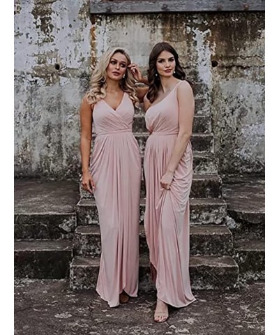 Women's Chiffon One Shoulder Bridesmaid Dresses Slit A-line Long Formal Party Dress with Pockets Mint $27.06 Dresses