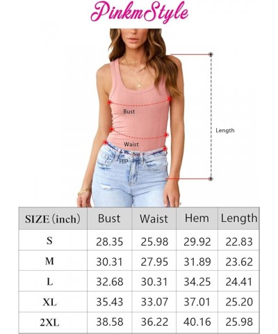 Womens Basic Sleeveless Scoop Neck Knit Tank Tops Cute Form Fitting Summer Tops Sleeveless Shirts Grey $10.93 Tanks