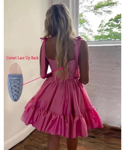 Short Homecoming Dresses for Teens Ruffles Hem Short Prom Dress A Line Satin Cocktail Gown Royal Blue $31.31 Dresses