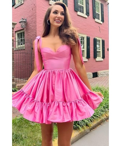 Short Homecoming Dresses for Teens Ruffles Hem Short Prom Dress A Line Satin Cocktail Gown Royal Blue $31.31 Dresses