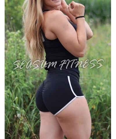 Women Scrunch Booty Sexy Shorts High Waist Gym Workout Butt Lifting Yoga Short Hot Costume Outfit 1 Line Contour Black $10.50...