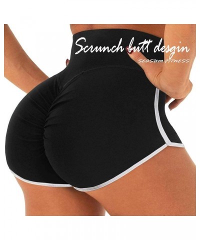 Women Scrunch Booty Sexy Shorts High Waist Gym Workout Butt Lifting Yoga Short Hot Costume Outfit 1 Line Contour Black $10.50...