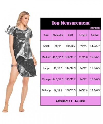 Women's PJ Nightshirt, Short Sleeves Nightgown Sleepwear Lingerie Sleep Dress(S-2XL) Multi 14 $16.21 Sleep & Lounge