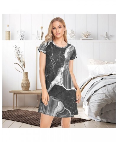 Women's PJ Nightshirt, Short Sleeves Nightgown Sleepwear Lingerie Sleep Dress(S-2XL) Multi 14 $16.21 Sleep & Lounge