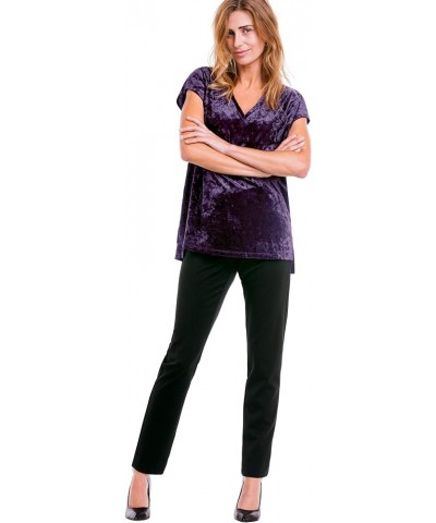 Women's Plus Size Crushed Velour Tee T-Shirt Dusty Cornflower $14.30 T-Shirts