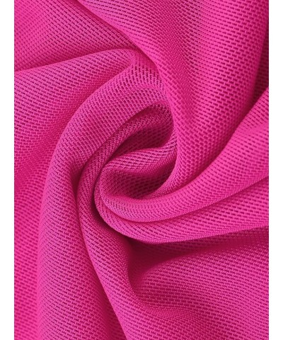 Sleeveless Ruched Dress for Women's Spaghetti Strap Cami Ruffle Bodycon Party Dress Hot Pink $18.40 Dresses