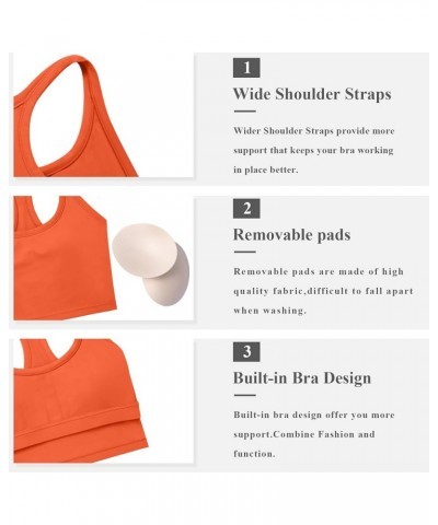 Racerback Built-in Bra Longline Sports Bras for Women High Neck Padded Sport Bra Tank for Yoga Gym Workout Crop Top A6-hermes...