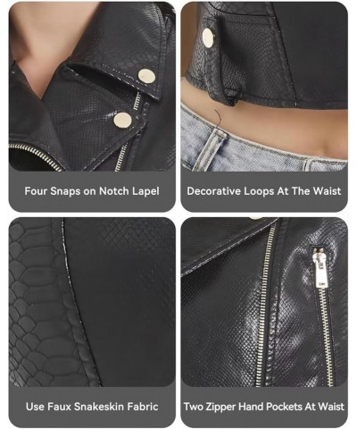 Faux Leather Vest For Women Zipper Cropped Sleeveless Biker Moto Slim PU Motorcycle Waistcoat 063 Black $24.29 Vests