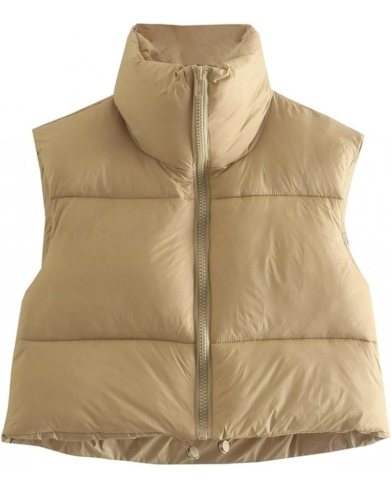 Women's Puffer Coat 2022 Autumn Winter Ladies Oversized Solid Puff Women's Down Jacket Coat Mid-Length Xcrop - Khaki $14.81 J...