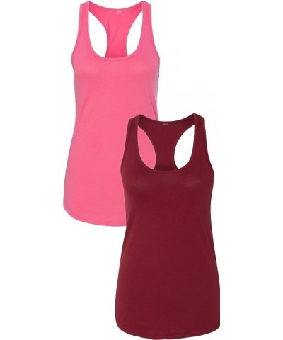 Women's Lightweight Racerback Tank (1) Hot Pink + (1) Cardinal $10.25 Tanks