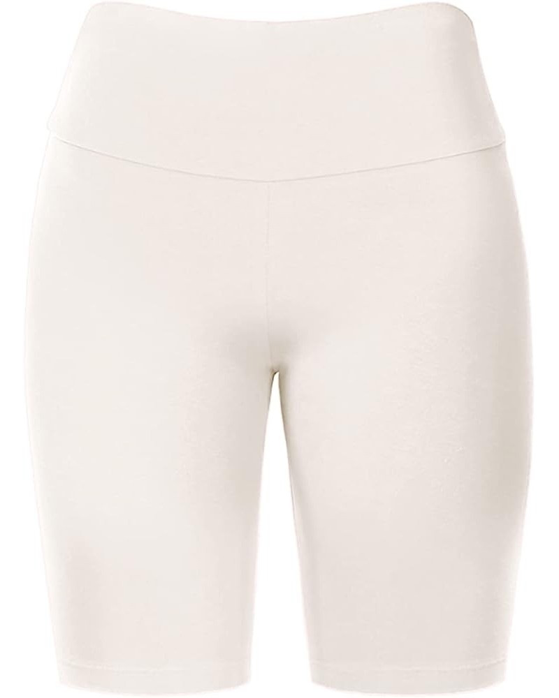 Women Biker Shorts Buttery Soft High Waist Mid Thigh Cotton Spandex Short Pants 925-oyster Taupe $8.69 Activewear