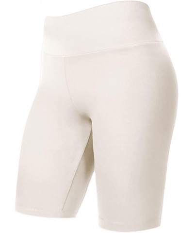 Women Biker Shorts Buttery Soft High Waist Mid Thigh Cotton Spandex Short Pants 925-oyster Taupe $8.69 Activewear